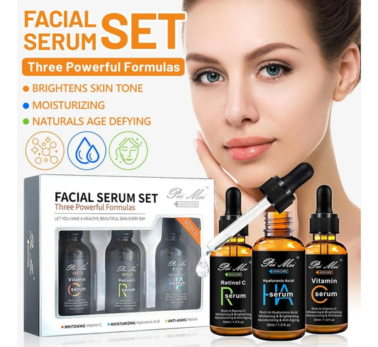 Set Serum Faciales X3 Vitamina Cahr Mixta Día/noche